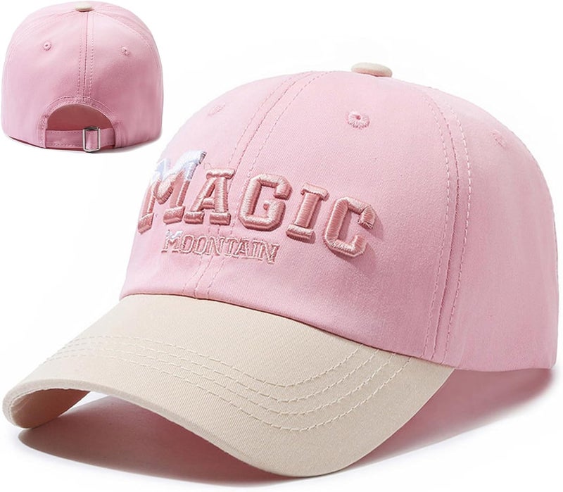 viofre Embroidery Kids Girls Baseball Hat Pink Cotton Kids Hats Toddler Girl Girls Baseball Cap Cute Toddler Sun Ball Cap Girl Hats - Image 1